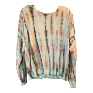 Young Fabulous & Broke Mint & Pink  Tie-Dye Crew Neck Lightweight Sweatshirt L